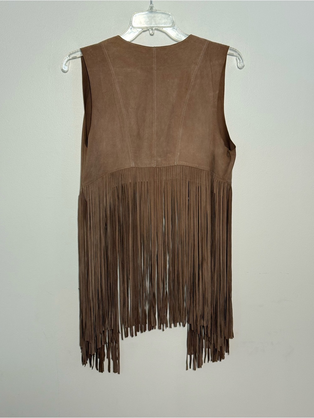 Lamarque light brown Suede Sonia Fringe Vest - Picture 9 of 9